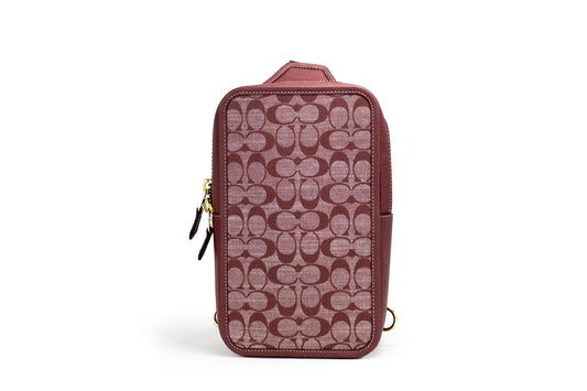 Coach Sullivan Wine Chambray Canvas Pack Pack Crossbody Pack